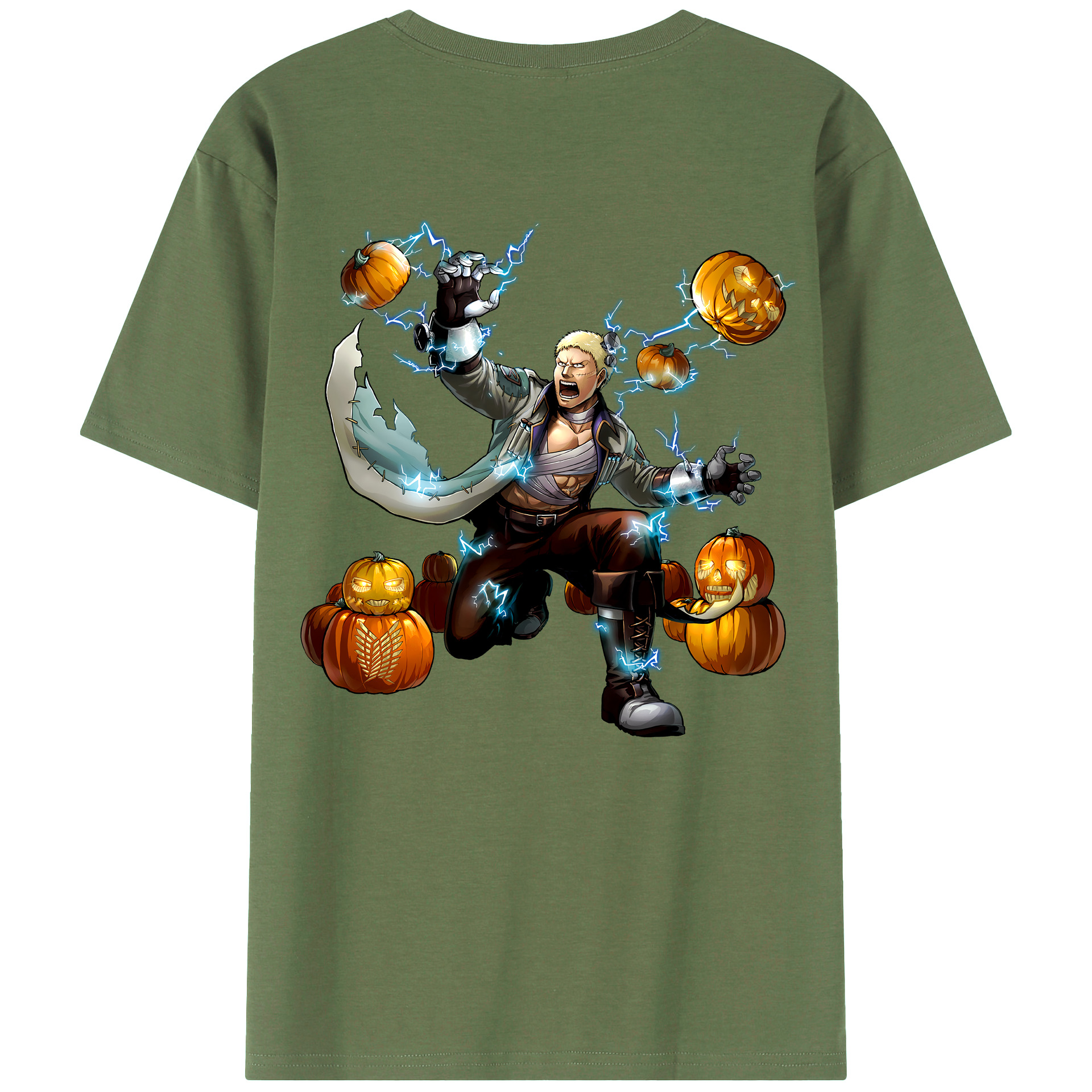 （画像用） 進撃の巨人 ライナー・ブラウン Attack on Titan Reiner Braun 綿100％ メンズ半袖Tシャツ（バックプリント） 通気性